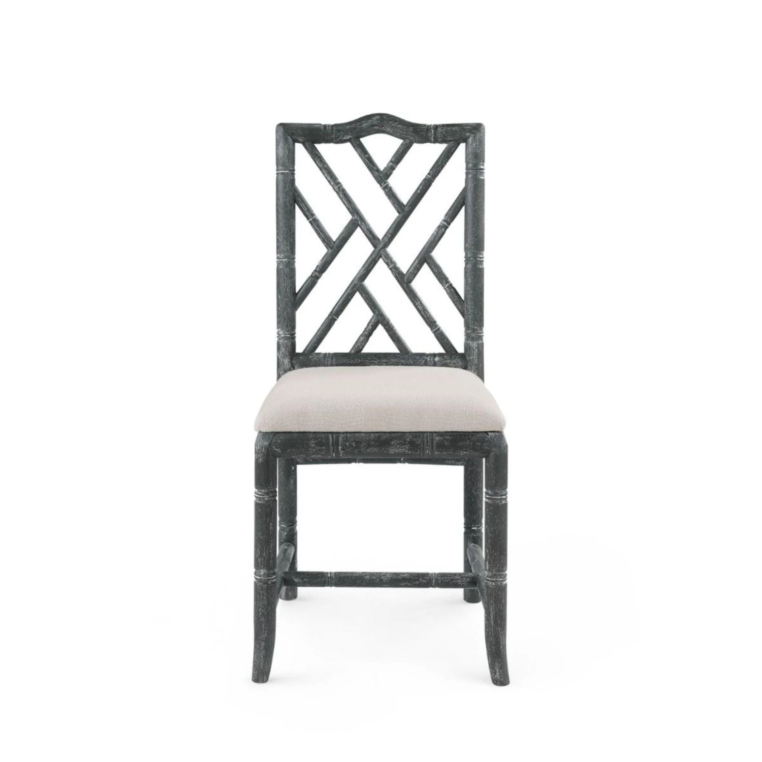 Lacquered Oak Bamboo Fretwork Hampton Side Chair 8 Lacquered Oak Bamboo Fretwork Hampton Side Chair - Image 8