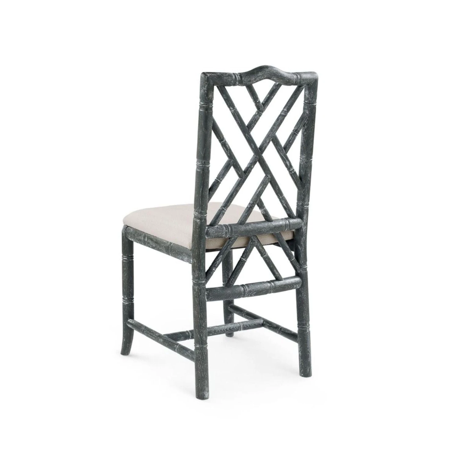 Lacquered Oak Bamboo Fretwork Hampton Side Chair 9 Lacquered Oak Bamboo Fretwork Hampton Side Chair - Image 9