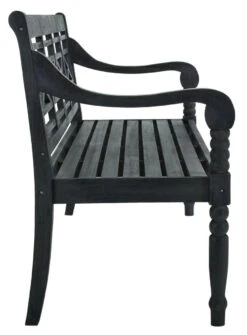 Safavieh Lattice Backed Garden Bench In Dark Slate Grey Finish -Famous Furniture Store lattice backed garden bench in dark slate grey finish garden stools and benches the well appointed house 3