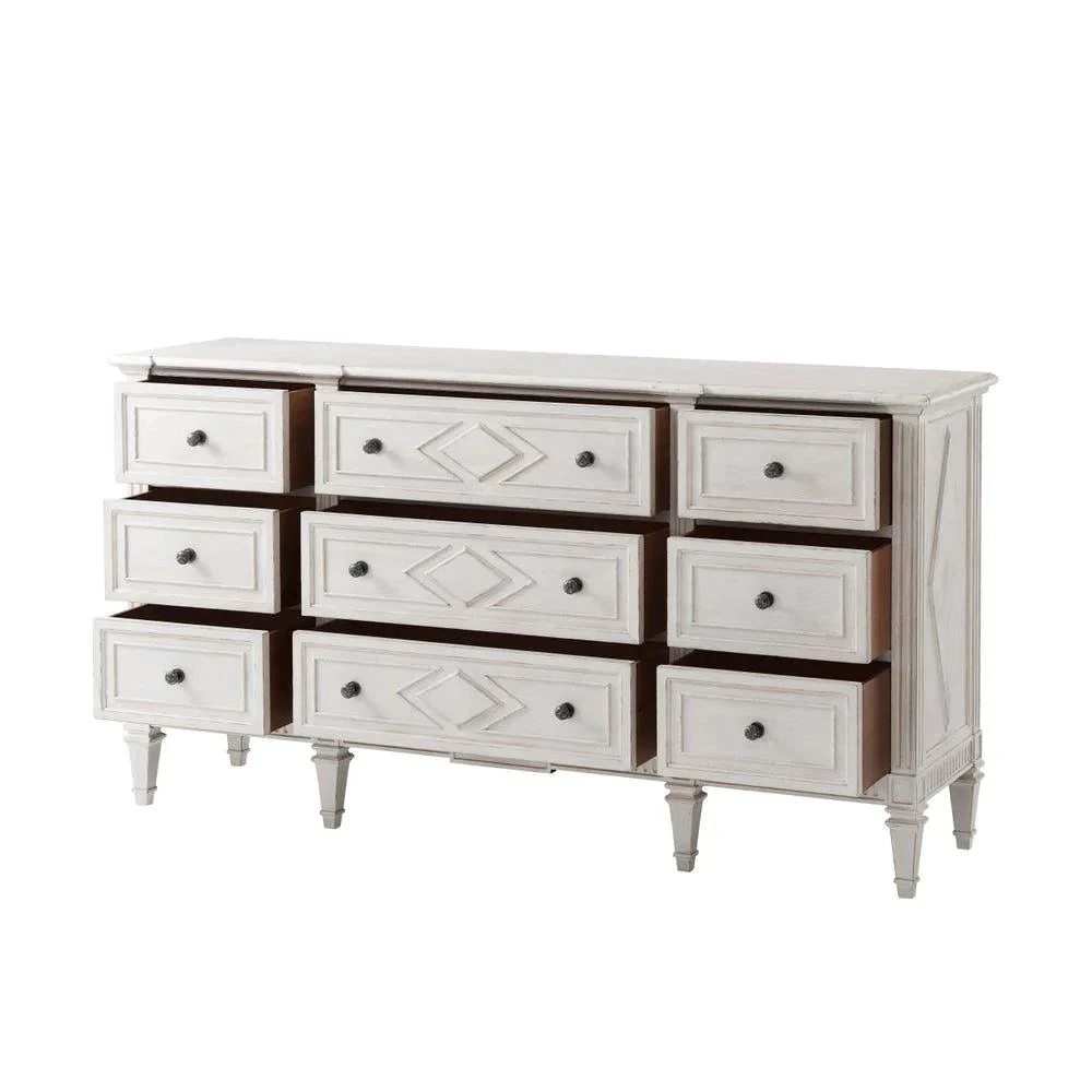 Laurent Nine Panel Drawer Dresser With Antique Pewter Pulls 2 Laurent Nine Panel Drawer Dresser With Antique Pewter Pulls - Image 2