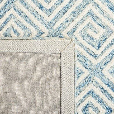 Safavieh Light Blue & Ivory Hand Tufted Greek Key Motif Area Rug 7 Safavieh Light Blue & Ivory Hand Tufted Greek Key Motif Area Rug - Image 7