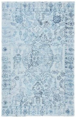 Safavieh Light Blue & Navy Hand Tufted Transitional Area Rug