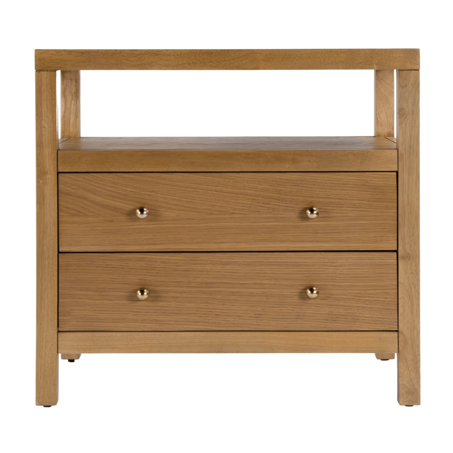 Light Natural Finish Two Drawer Wide Nightstand 1 Light Natural Finish Two Drawer Wide Nightstand