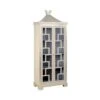Limed Oak Fretwork Cabinet With Gray Interior