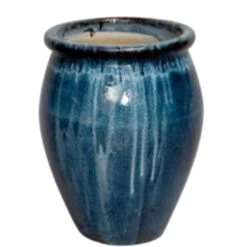 Lip In Quin Planter In Blue