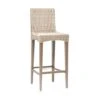 Mallory Whitewashed Wicker Bar Stool