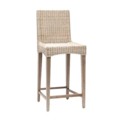 Mallory Wicker Counter Stool With Square Back