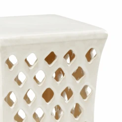 Meredith White Glaze Pierced Ceramic Garden Seat -Famous Furniture Store meredith white glaze pierced ceramic garden seat garden stools and benches the well appointed house 4 d28a219c f93f 4eda 8b55 c7c1ade1c1b9
