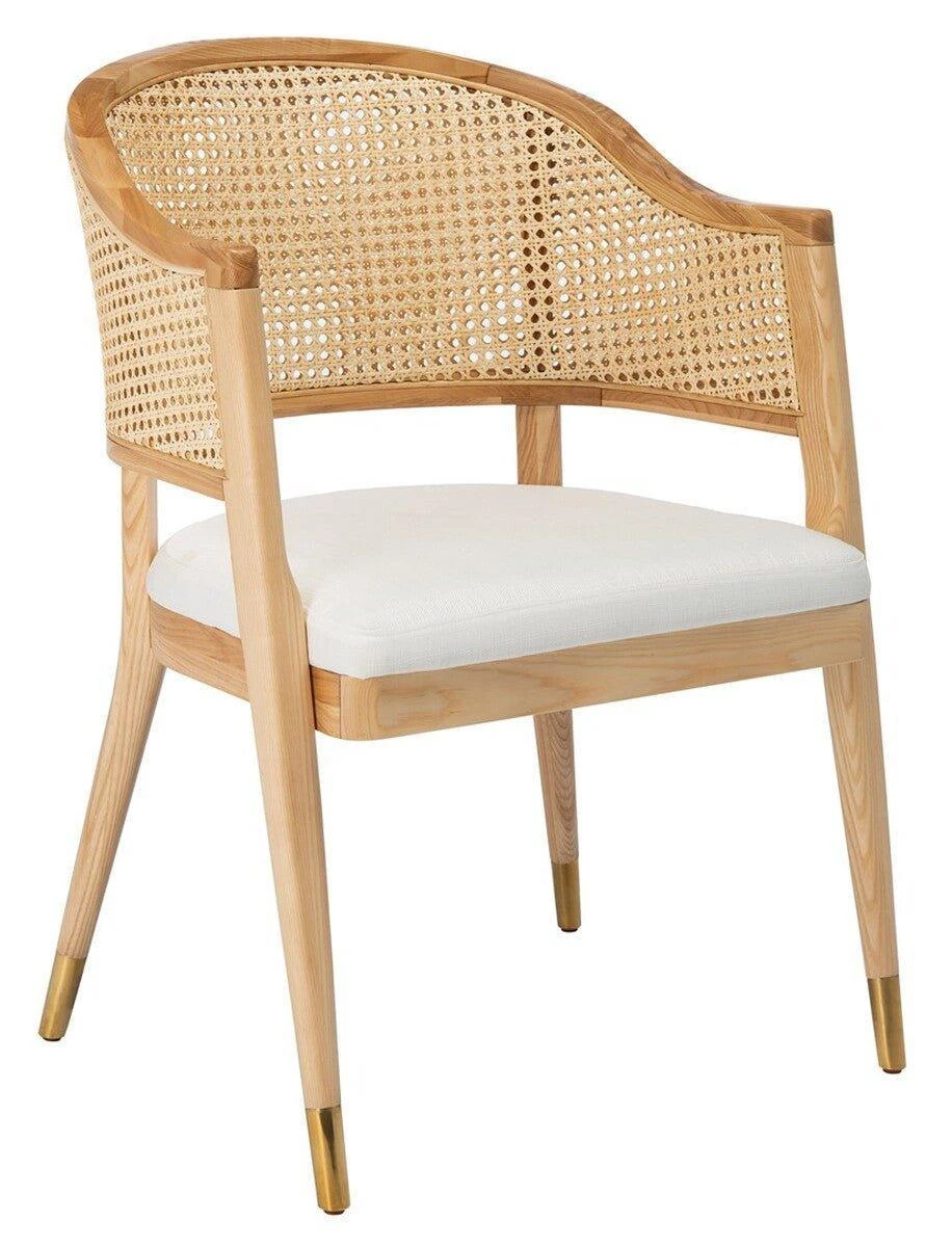 Safavieh Mid Century Cane Back Rattan Dining Chair With Upholstered Seat 1 Safavieh Mid Century Cane Back Rattan Dining Chair With Upholstered Seat