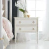 Modern History Covington Two Drawer Bedside Chest In Antique White With Gold Accents