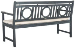 Safavieh 3 Seat Circle Motif Bench In Ash Grey Finish 8 Safavieh 3 Seat Circle Motif Bench In Ash Grey Finish -Famous Furniture Store montville 3 seat circle bench in ash grey finish garden stools and benches the well appointed house 3