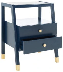 Safavieh Navy Blue Two Drawer One Shelf Side Table With Gold Accents 6 Safavieh Navy Blue Two Drawer One Shelf Side Table With Gold Accents -Famous Furniture Store navy blue two drawer one shelf side table with gold accents side and accent tables the well appointed house 2 5aac79c8 4910 42ec a49f 0661eae4549b