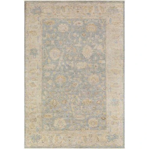 Normandy Hand Knotted Blue & Beige Area Rug -Available In A Variety Of Sizes 1 Normandy Hand Knotted Blue & Beige Area Rug -Available In A Variety Of Sizes