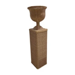 Outdoor Braided Synthetic Rattan Pedestal