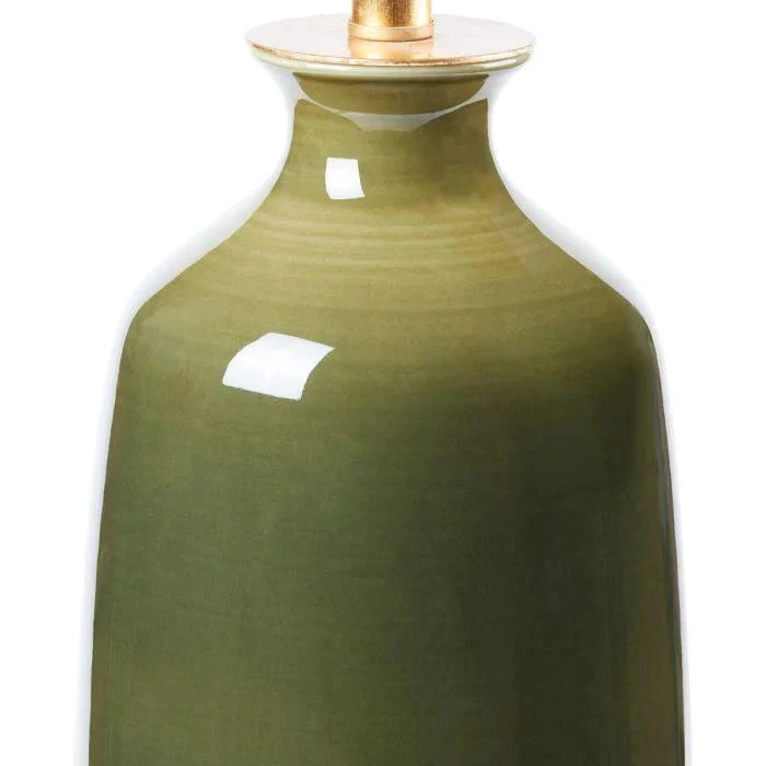 Olive Green Carolyn Glazed Porcelain Table Lamp Base 2 Olive Green Carolyn Glazed Porcelain Table Lamp Base - Image 2