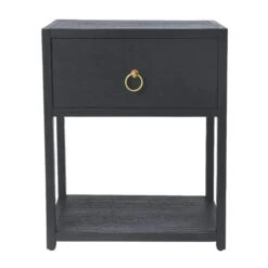 Navy One Drawer Side Table