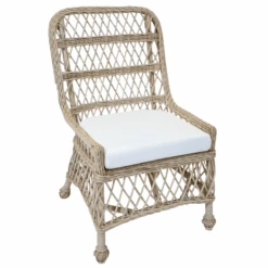 Open Weave Wicker Side Chair