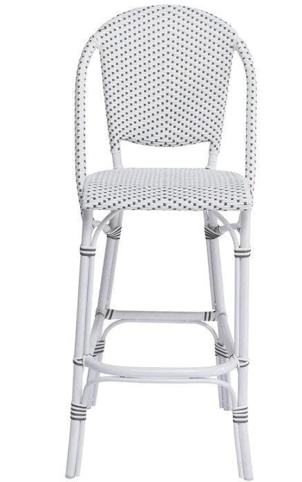 Outdoor Aluminum Framed Woven Bistro Style Bar Stool 2 Outdoor Aluminum Framed Woven Bistro Style Bar Stool - Image 2