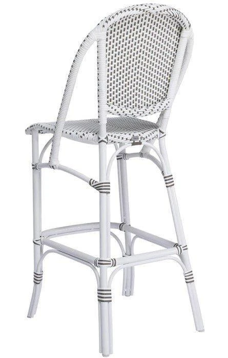 Outdoor Aluminum Framed Woven Bistro Style Bar Stool 4 Outdoor Aluminum Framed Woven Bistro Style Bar Stool - Image 4