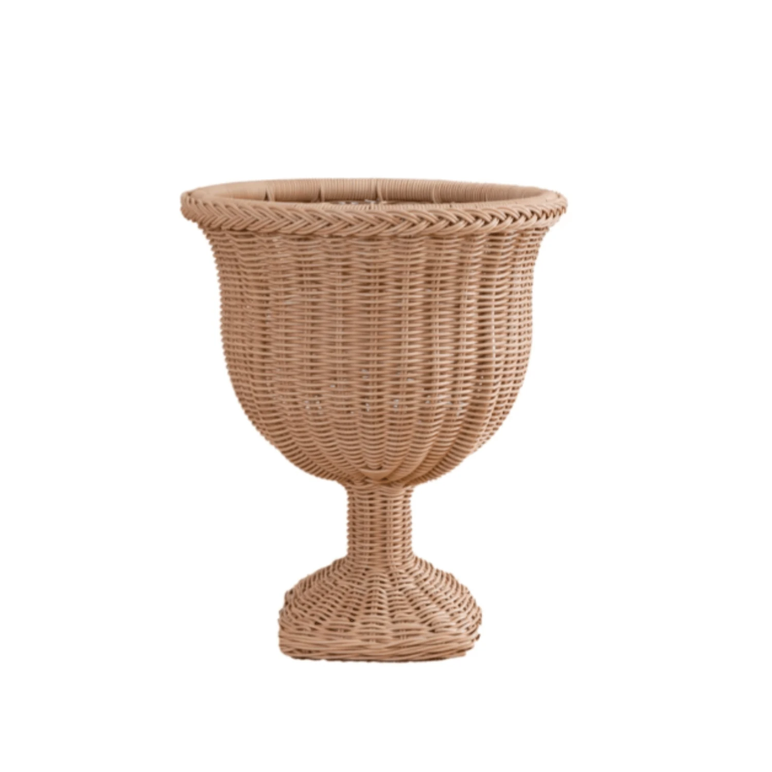 Outdoor Braided Synthetic Rattan Urn 1 Outdoor Braided Synthetic Rattan Urn