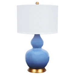 Double Gourd Porcelain Lamp In Parisian Blue