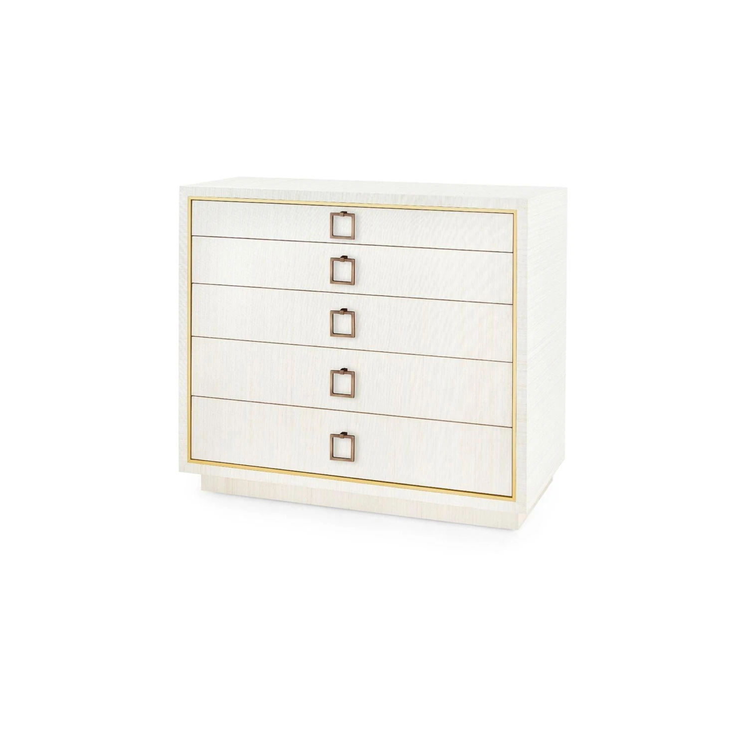 Parker Large 5-Drawer Chest In Lacquered Silver Shimmer 11 Parker Large 5-Drawer Chest In Lacquered Silver Shimmer - Image 11