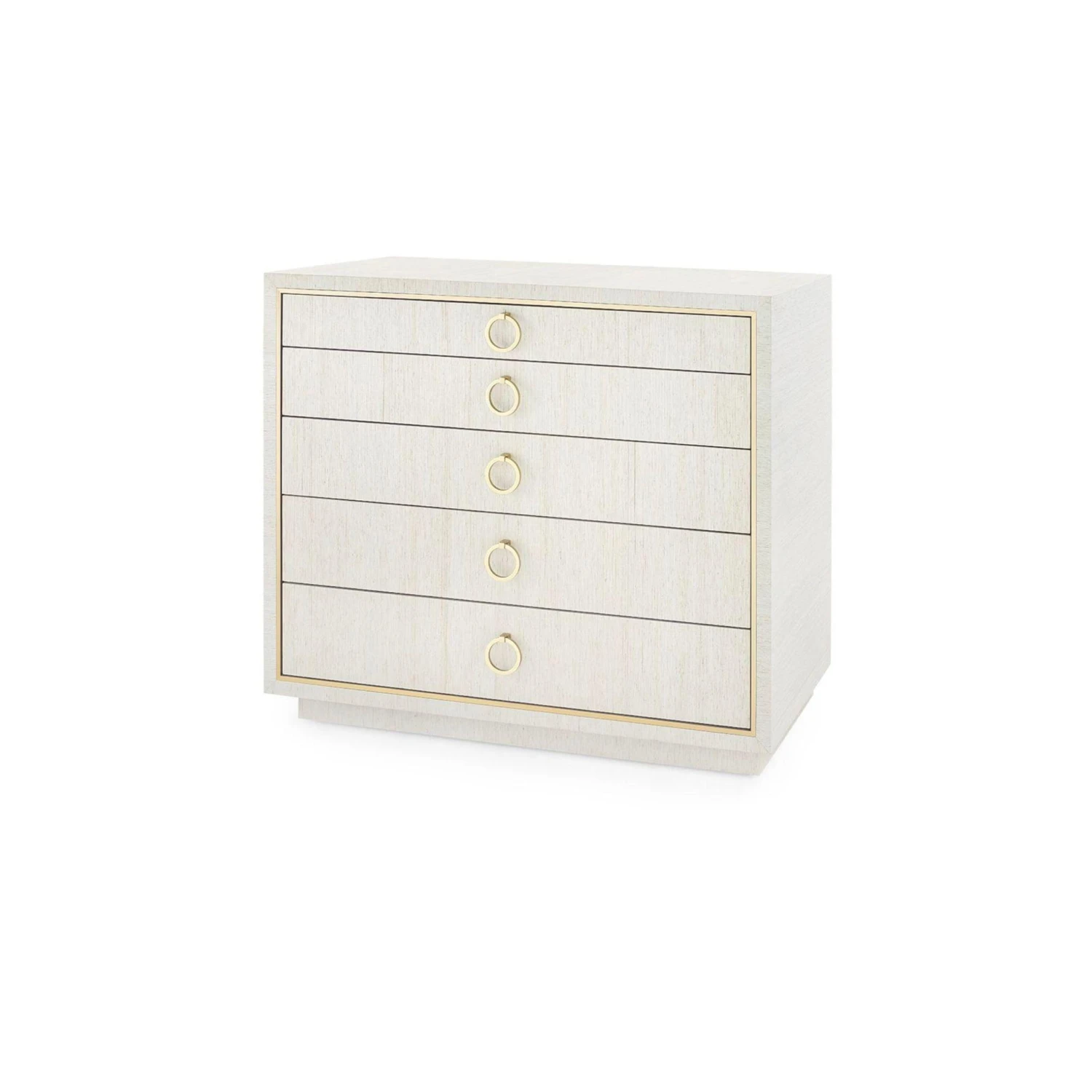 Parker Large 5-Drawer Chest In Lacquered Silver Shimmer 12 Parker Large 5-Drawer Chest In Lacquered Silver Shimmer - Image 12