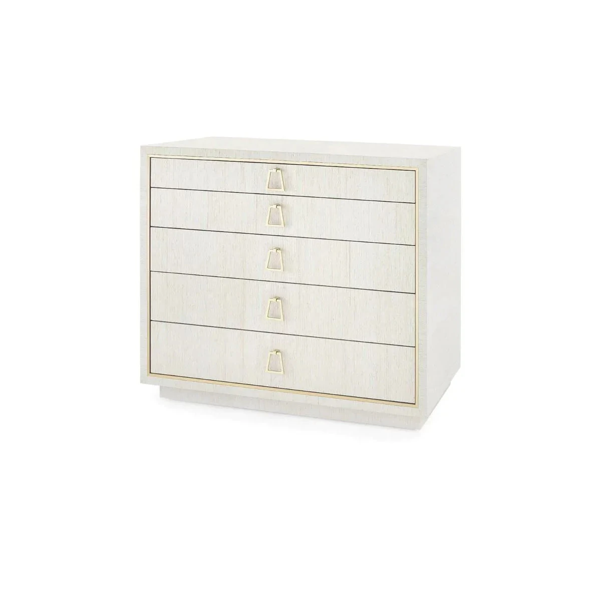 Parker Large 5-Drawer Chest In Lacquered Silver Shimmer 2 Parker Large 5-Drawer Chest In Lacquered Silver Shimmer - Image 2