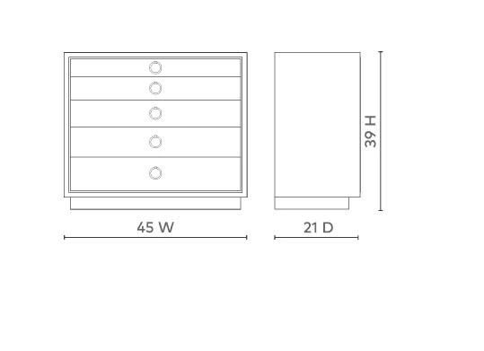 Parker Large 5-Drawer Chest In Lacquered Silver Shimmer 7 Parker Large 5-Drawer Chest In Lacquered Silver Shimmer - Image 7