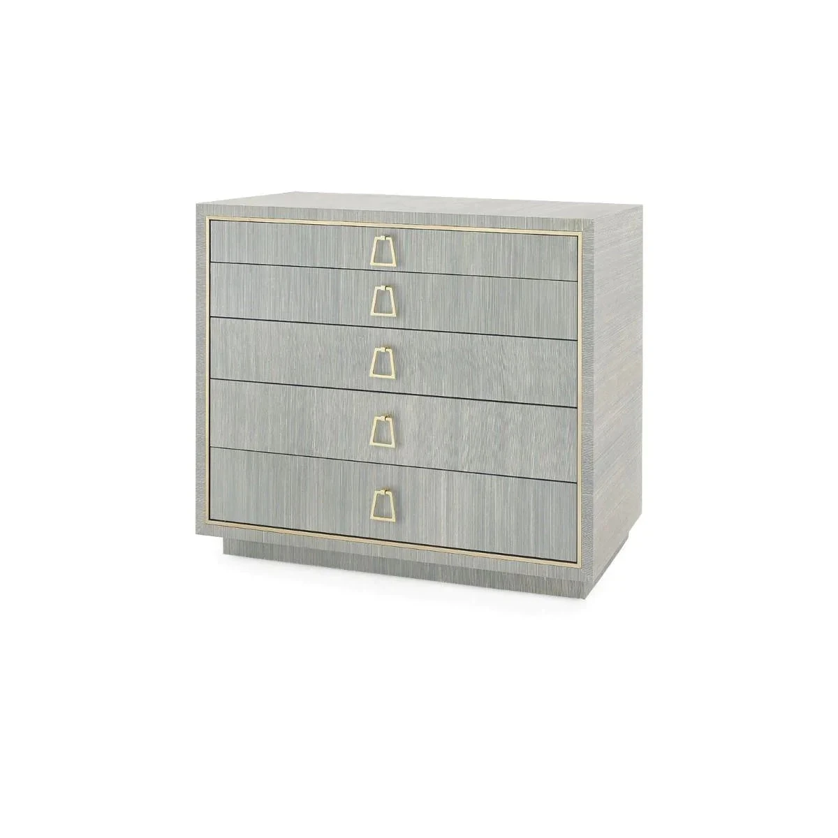 Parker Large 5-Drawer Chest In Lacquered Slate Blue Shimmer 2 Parker Large 5-Drawer Chest In Lacquered Slate Blue Shimmer - Image 2