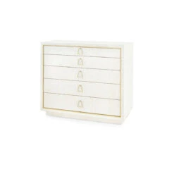 Parker Light Natural Shimmer Large Five Drawer Chest