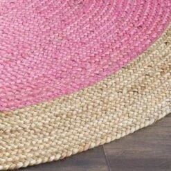 Safavieh Pink And Natural Round Jute Area Rug -Famous Furniture Store pink and natural round jute area rug rugs the well appointed house 4