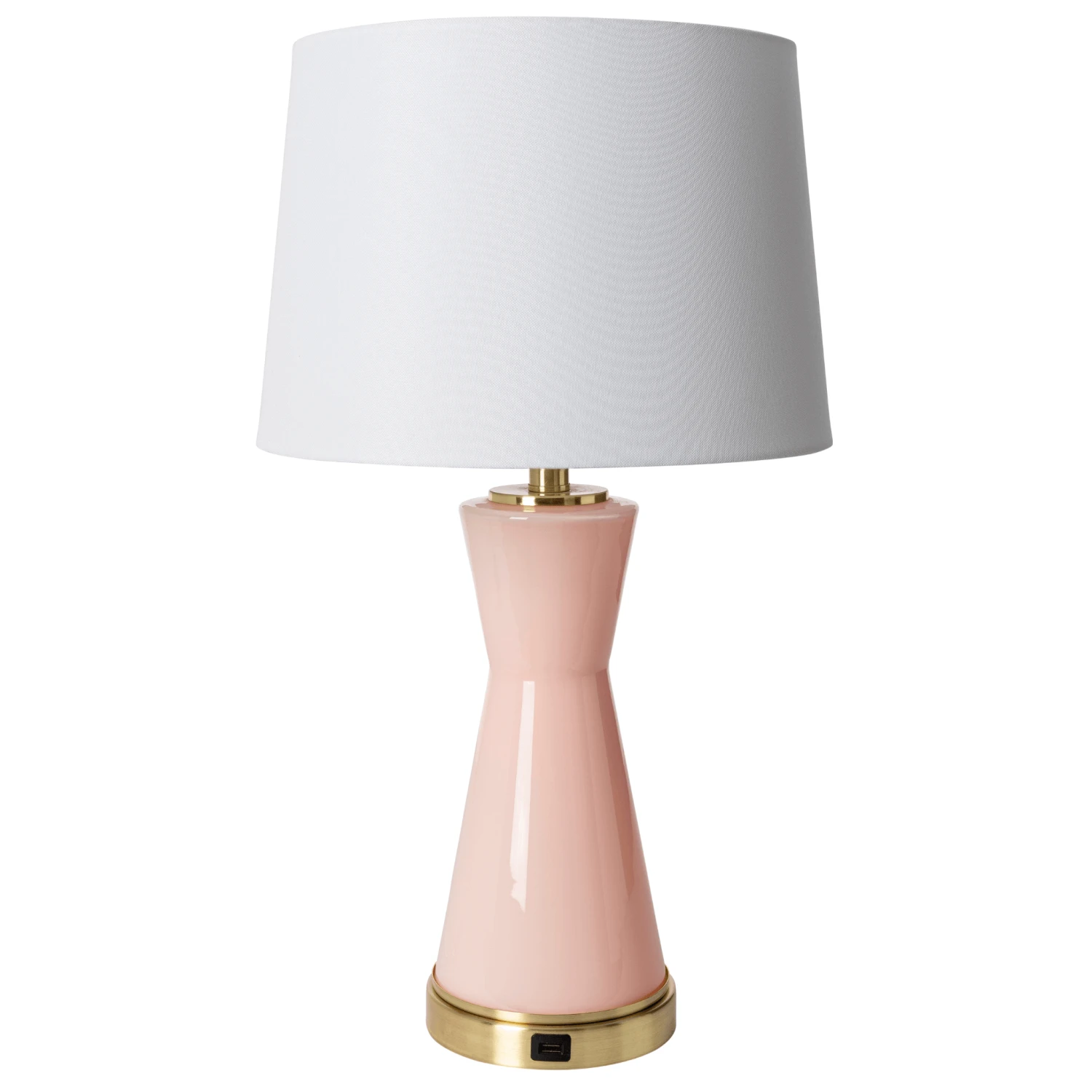 Pink Painted Glass Table Lamp With White Linen Shade 1 Pink Painted Glass Table Lamp With White Linen Shade