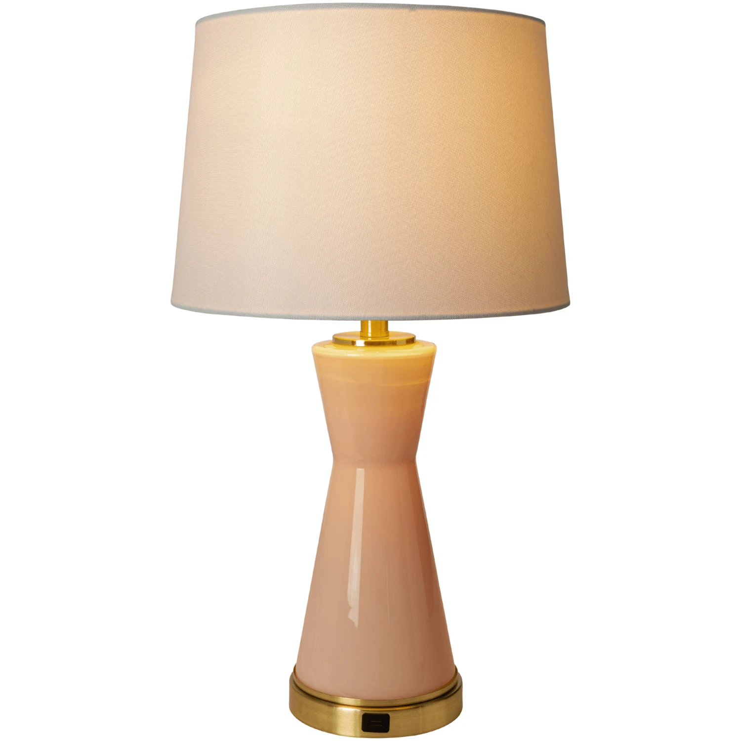 Pink Painted Glass Table Lamp With White Linen Shade 7 Pink Painted Glass Table Lamp With White Linen Shade - Image 7