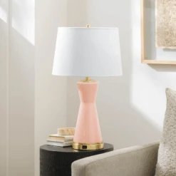 Pink Painted Glass Table Lamp With White Linen Shade 17 Pink Painted Glass Table Lamp With White Linen Shade -Famous Furniture Store pink painted glass table lamp with white linen shade table lamps the well appointed house 8