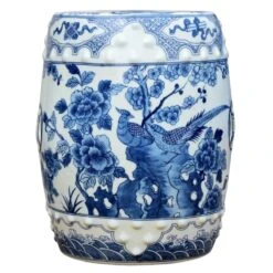 Porcelain Botanical Pheasant Design Garden Seat