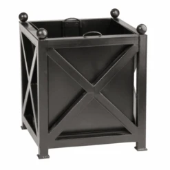 Powder-Coated Paris Garden Planter In Black