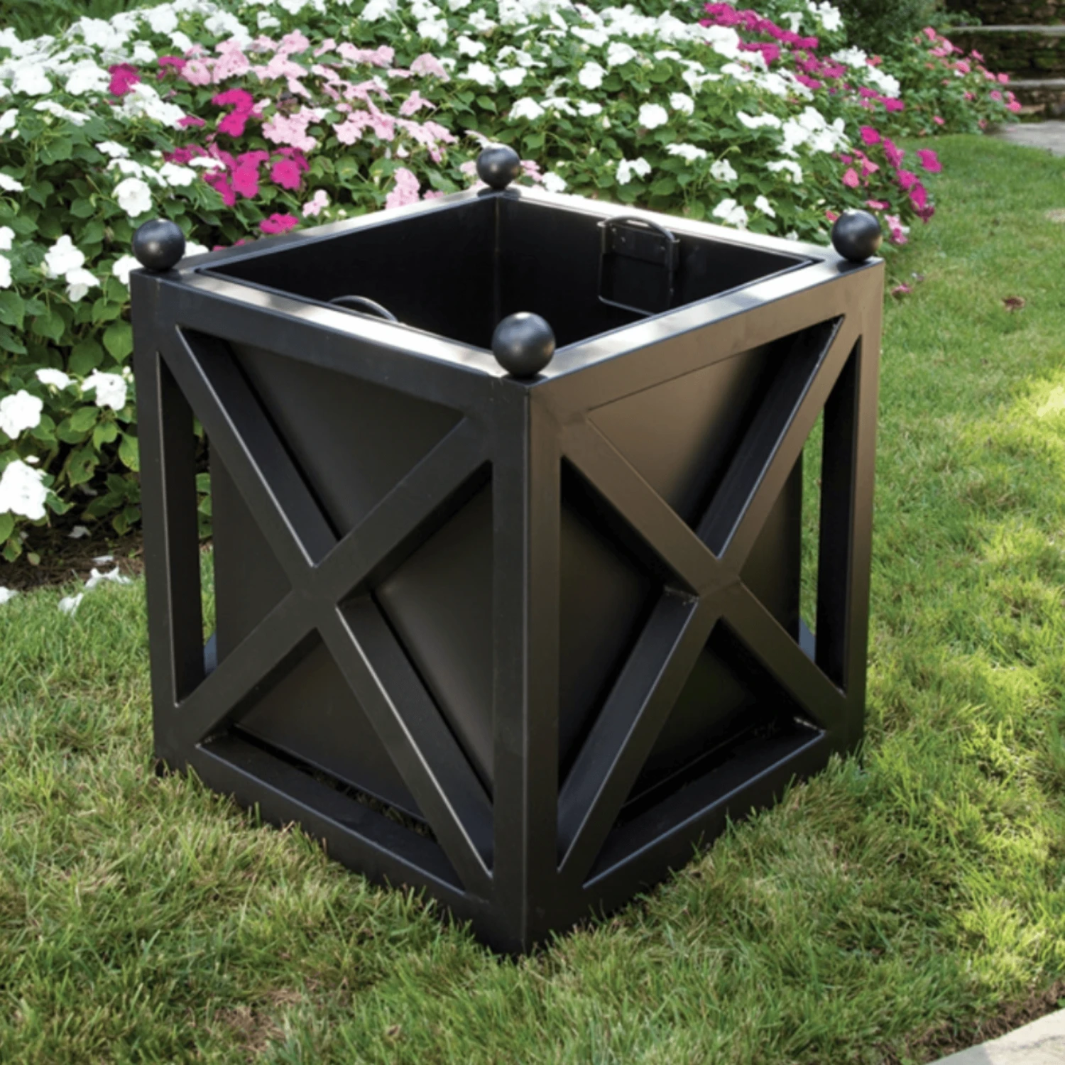 Powder-Coated Paris Garden Planter In Black 2 Powder-Coated Paris Garden Planter In Black - Image 2