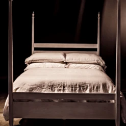 Queen Size Four Poster Panel Style Bed With White Wash Finish -Famous Furniture Store queen size four poster panel style bed with white wash finish beds and headboards the well appointed house 13