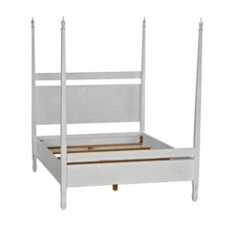 Queen Size Four Poster Panel Style Bed With White Wash Finish -Famous Furniture Store queen size four poster panel style bed with white wash finish beds and headboards the well appointed house 5