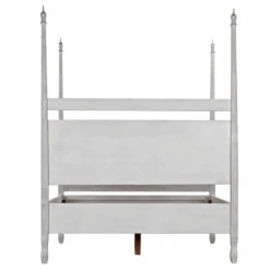 Queen Size Four Poster Panel Style Bed With White Wash Finish -Famous Furniture Store queen size four poster panel style bed with white wash finish beds and headboards the well appointed house 9