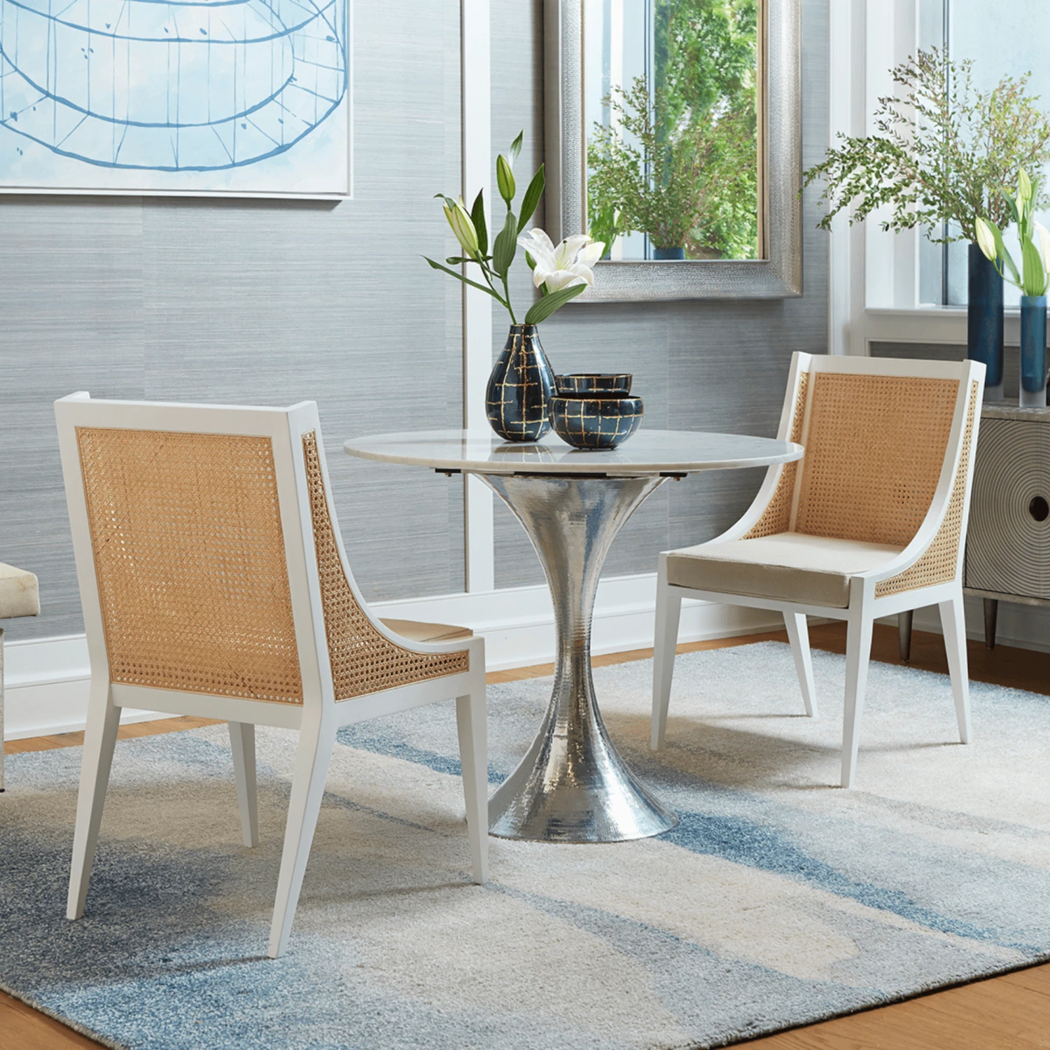 Raleigh Caned Armchair In Eggshell White 6 Raleigh Caned Armchair In Eggshell White - Image 6