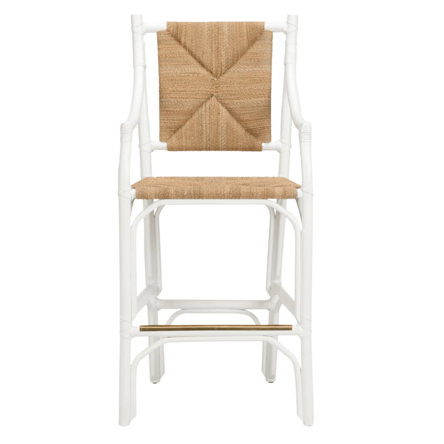 Rattan Barstool With White Lacquer Finish 1 Rattan Barstool With White Lacquer Finish
