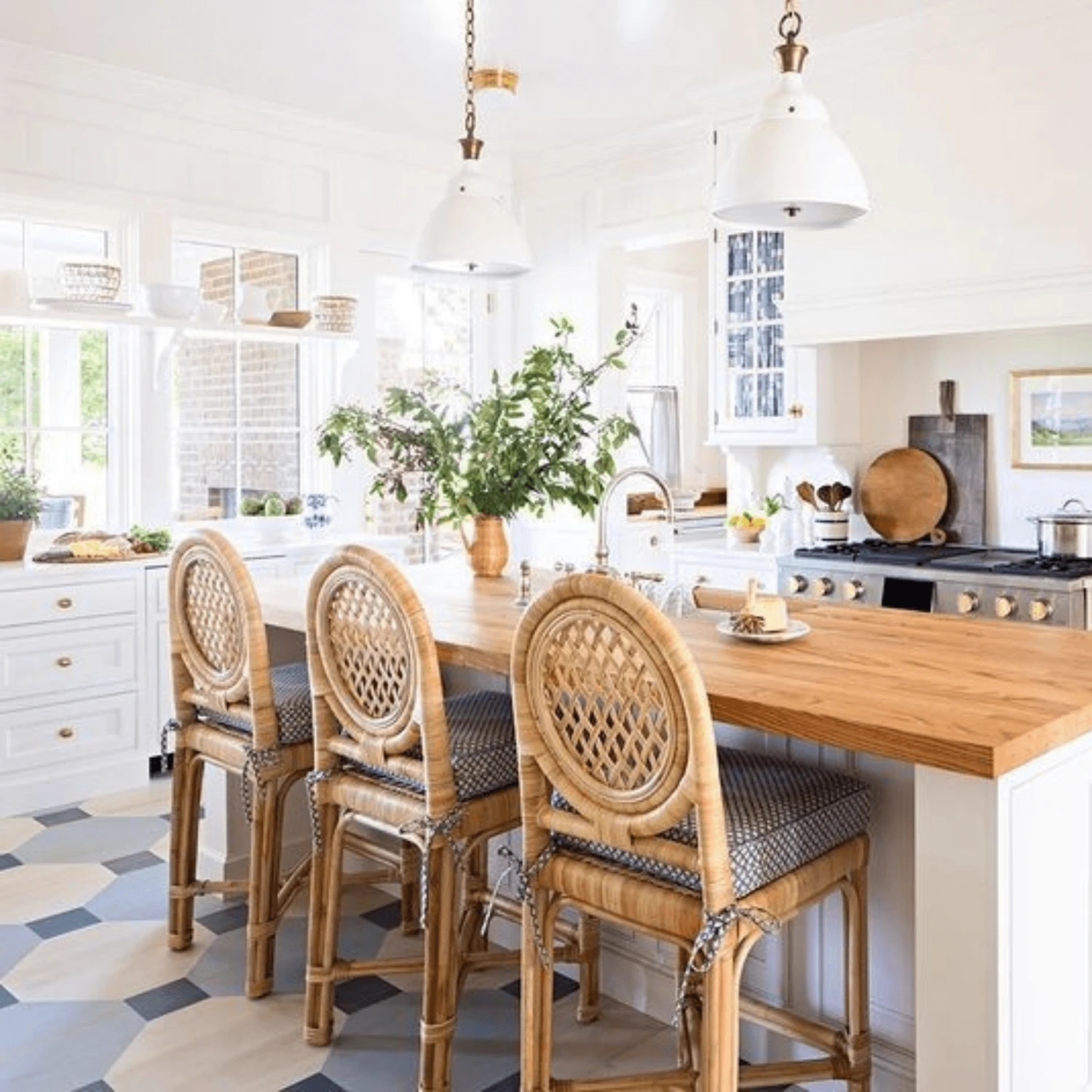 Rattan Trellis-Back Counter Stool 4 Rattan Trellis-Back Counter Stool - Image 4