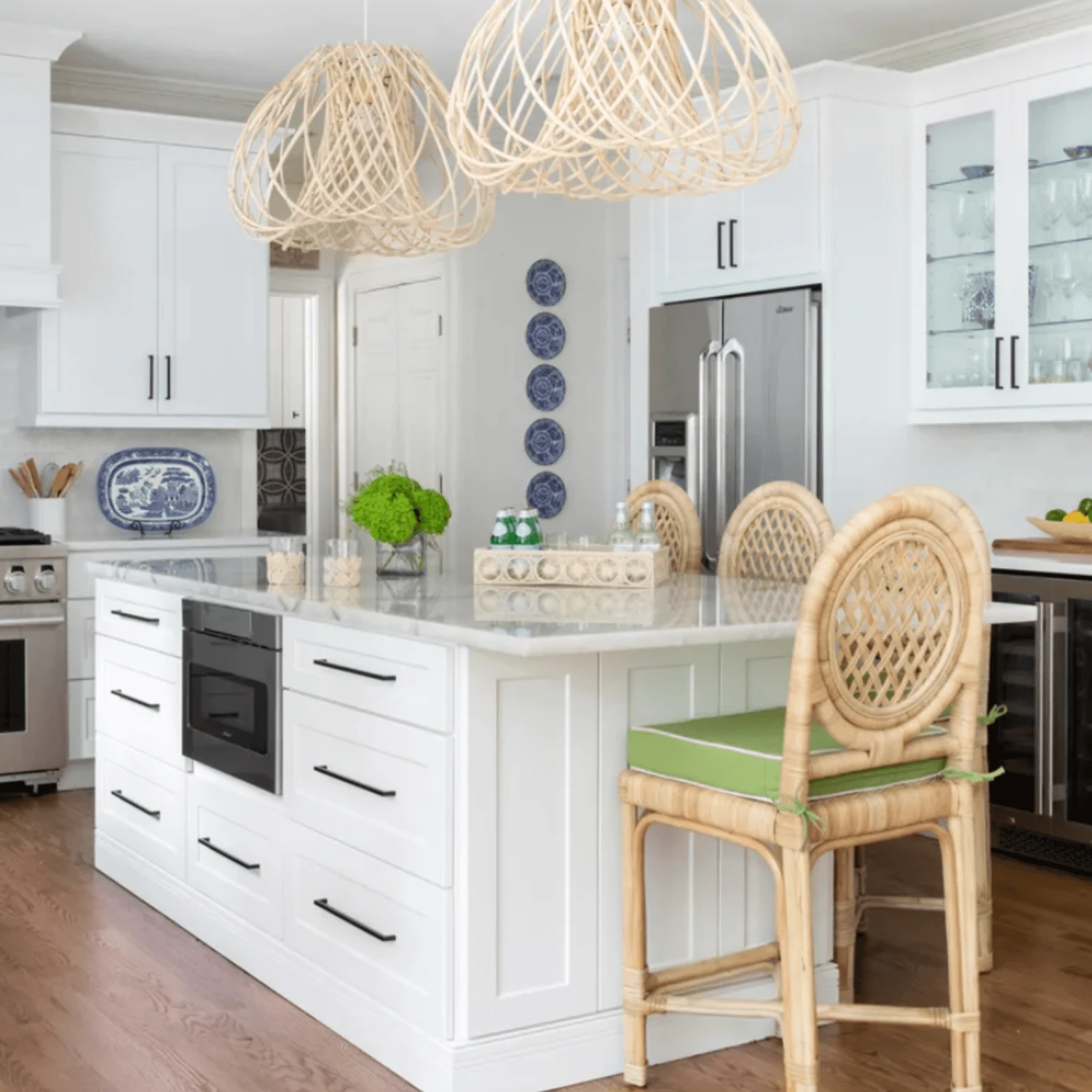 Rattan Trellis-Back Counter Stool 2 Rattan Trellis-Back Counter Stool - Image 2