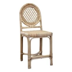 Rattan Trellis-Back Counter Stool