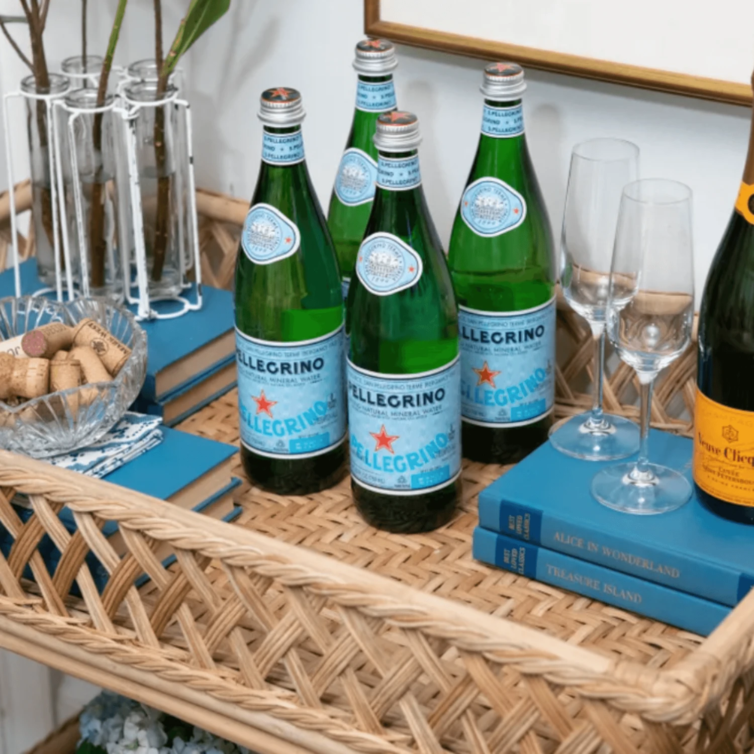 Rattan Trellis Wheeled Bar Cart 4 Rattan Trellis Wheeled Bar Cart - Image 4