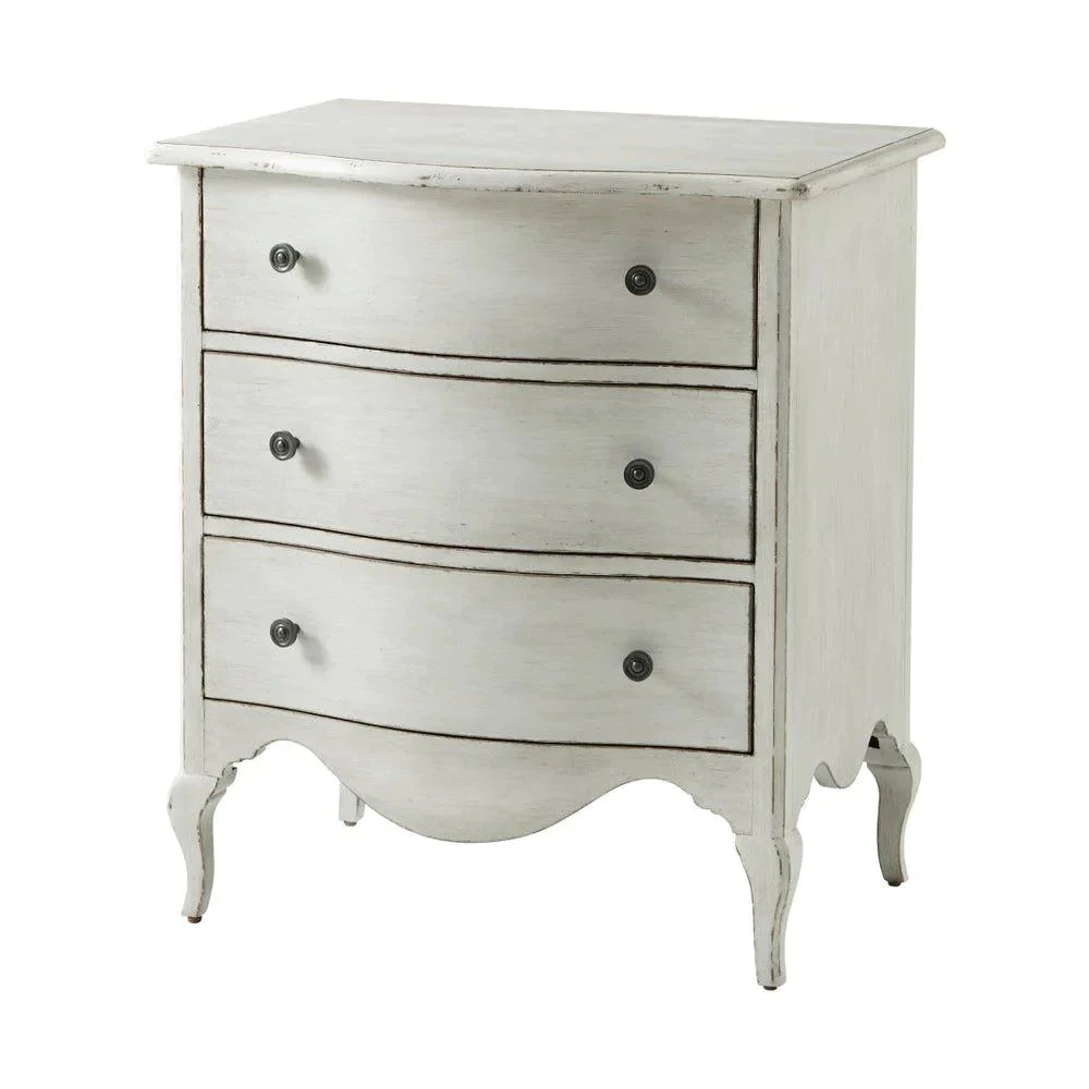 Rene Three Drawer Nightstand In Nora Distressed Finish 1 Rene Three Drawer Nightstand In Nora Distressed Finish