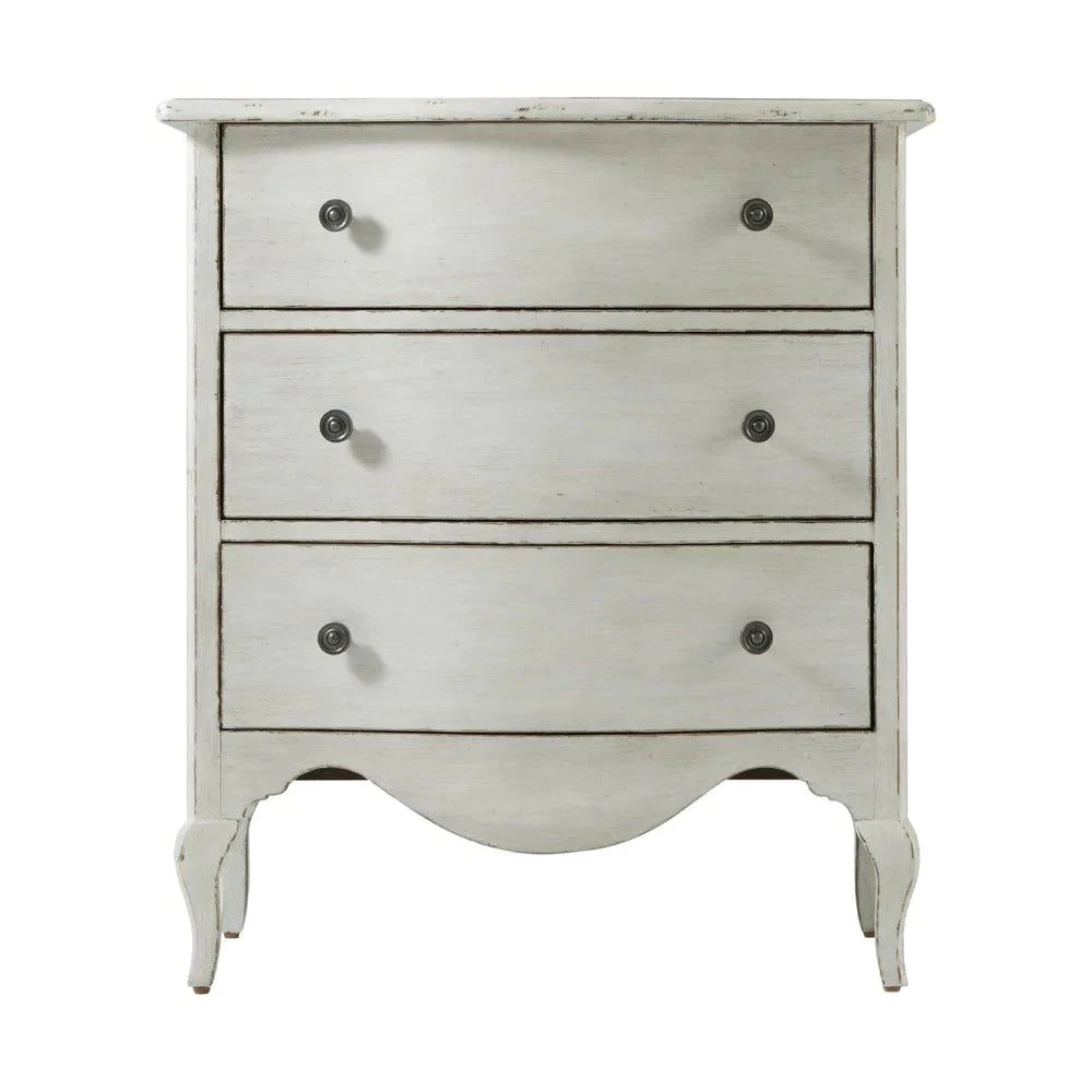 Rene Three Drawer Nightstand In Nora Distressed Finish 2 Rene Three Drawer Nightstand In Nora Distressed Finish - Image 2