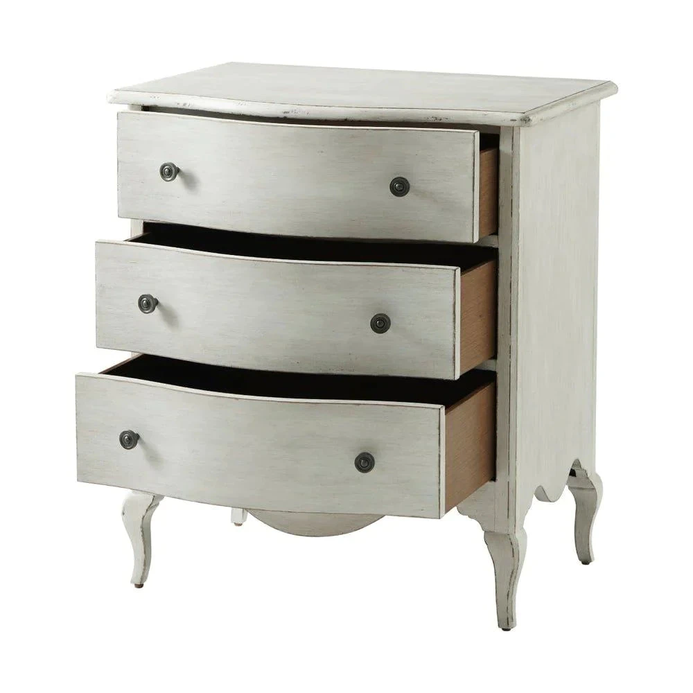 Rene Three Drawer Nightstand In Nora Distressed Finish 3 Rene Three Drawer Nightstand In Nora Distressed Finish - Image 3
